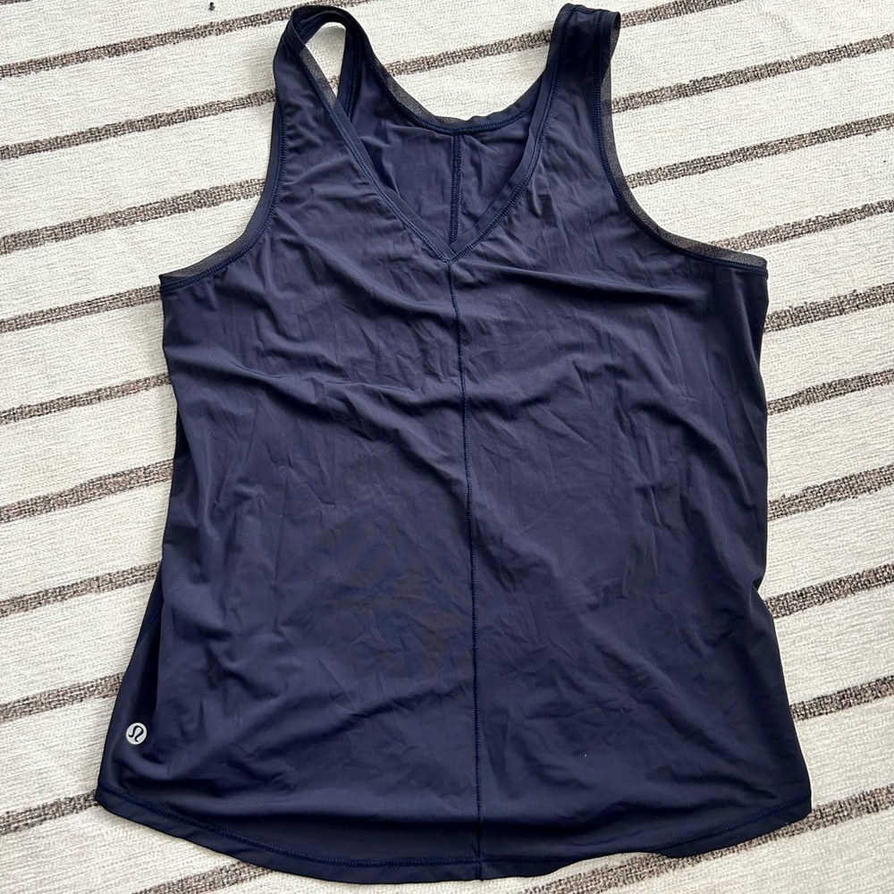 HERS - Lululemon navy tank with open back detail (great condition!)